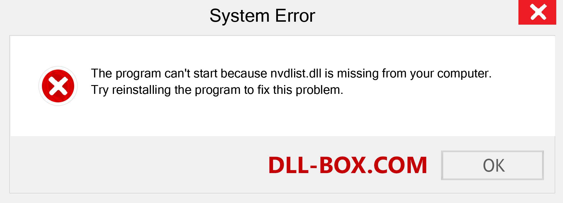  nvdlist.dll file is missing?. Download for Windows 7, 8, 10 - Fix  nvdlist dll Missing Error on Windows, photos, images